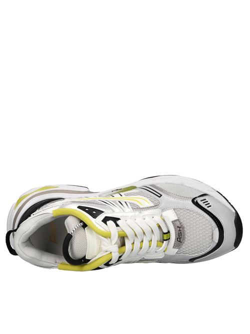 Sneakers in ecopelle e tessuto ASH | RACE MAN PEARLIZED MICROFIBERPEARL-NERO-NEBBIA-LIME